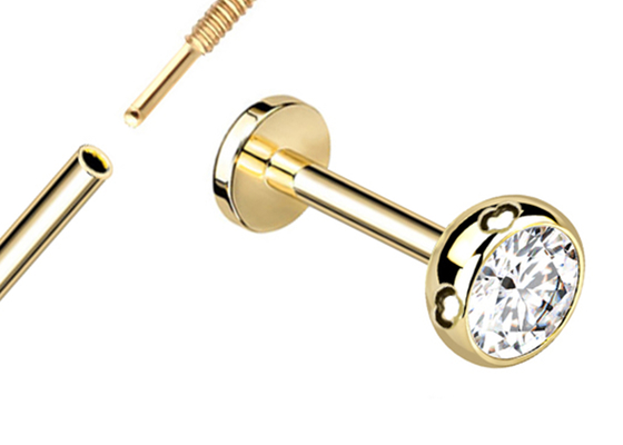 Steril Altın Vücut Piercing Takı Küpe Vida Stili Dia 3×3mm