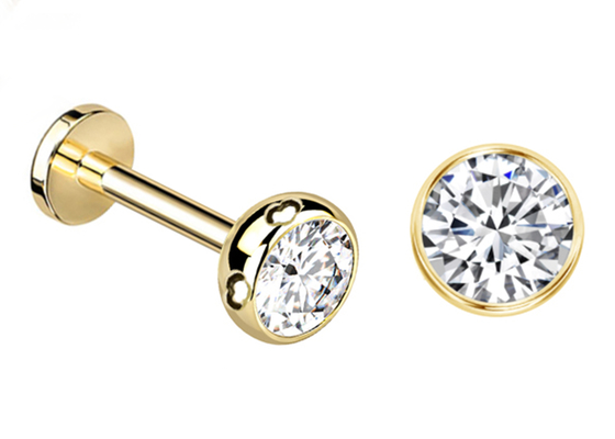 Steril Altın Vücut Piercing Takı Küpe Vida Stili Dia 3×3mm