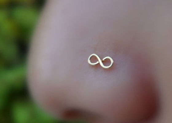 3mm Düz Yıldız 18K Altın Burun Piercing L Şekli 0.6mm Kalınlık