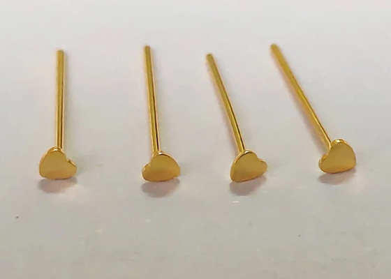 Piercing 18K Sarı Altın Pırlanta Burun Damızlık Kalp Şekli 3mm OEM ODM