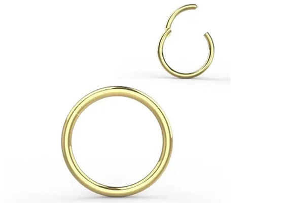 Menteşeli Segment 18K Altın Burun Piercing Klasik 6-12mm Boyut