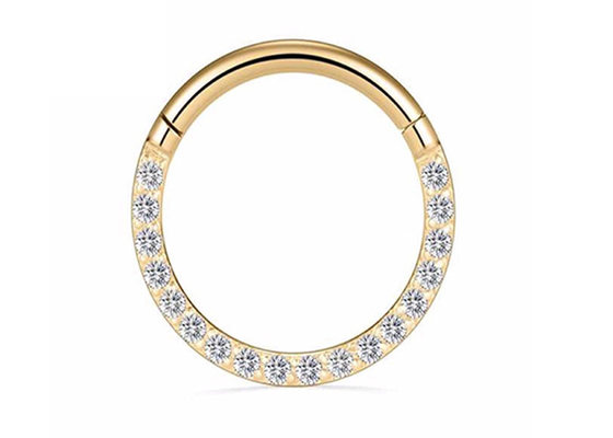 Dia 9mm 11mm 18k Altın Burun Saplaması, 0.14ct Doğal Pırlantalı Burun Halkası Piercing
