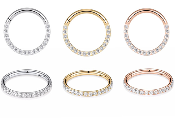 Dia 9mm 11mm 18k Altın Burun Saplaması, 0.14ct Doğal Pırlantalı Burun Halkası Piercing