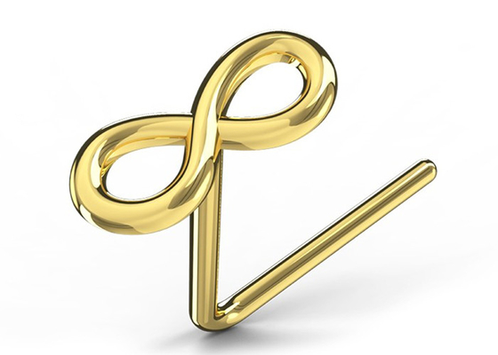 Dainty 18K Altın Burun Piercing L Şekilli 0,6 mm Kalınlık Hipoalerjenik