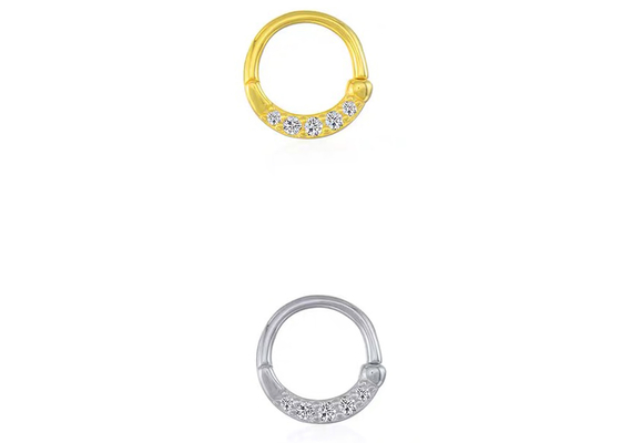 Eternity Hoop 14K Altın Clicker Piercing Burun Septum için OEM ODM