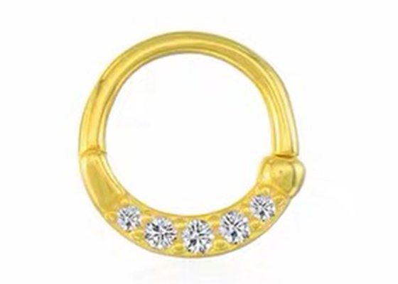 Eternity Hoop 14K Altın Clicker Piercing Burun Septum için OEM ODM