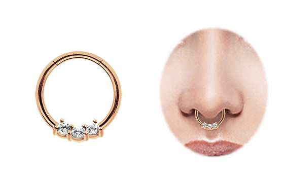Helix 14 Ayar Altın Septum Yüzük, Günlük kullanım için 8mm ve 10mm Burun Halkası