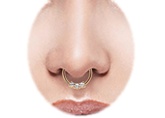 Helix 14 Ayar Altın Septum Yüzük, Günlük kullanım için 8mm ve 10mm Burun Halkası