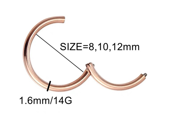 Periceing Beyaz Altın Clicker, 14k Altın Çember Küpeler Yıldönümü için OEM ODM