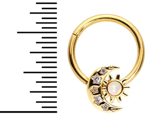 Katı 18K Altın Burun Piercing Ay Güneş Şekli 0.06ct SI2 Doğal Elmas ODM ile
