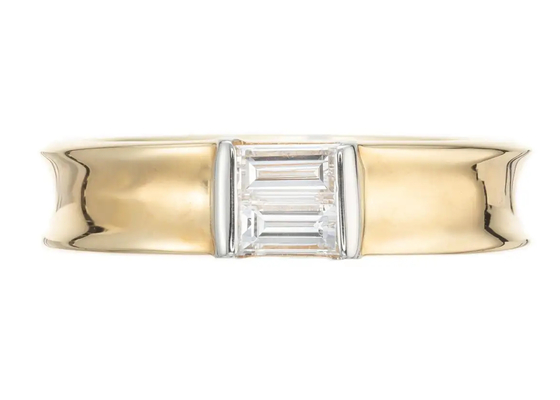 0.58ct 6x4MM Tek Taş 14K Solit Altın Mücevher Pırlanta Alyans