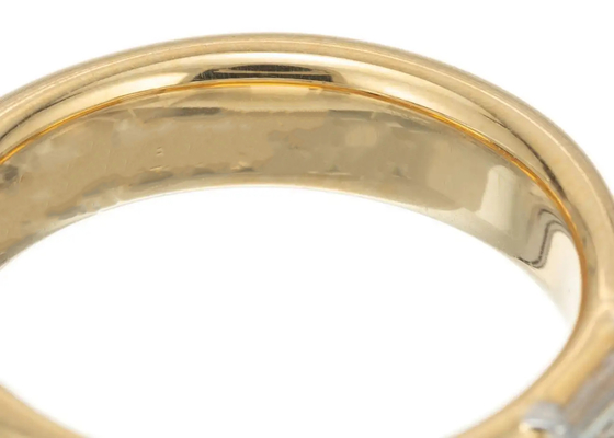 0.58ct 6x4MM Tek Taş 14K Solit Altın Mücevher Pırlanta Alyans