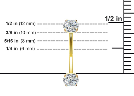 16g Pırlanta Altın Vücut Piercing Takı Yüzük 10mm 8mm Boyut Göbek Düğmesi için