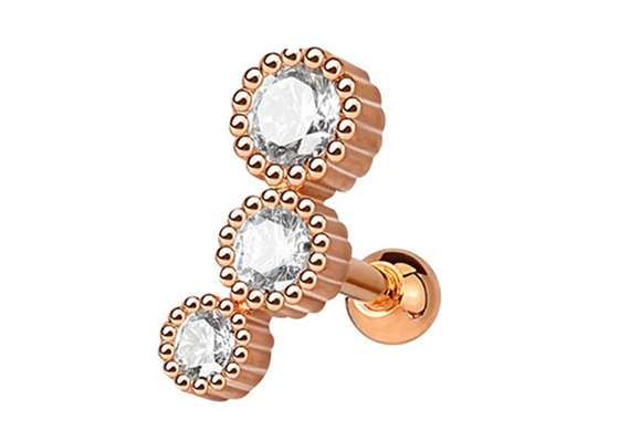 Kıkırdak Tragus Dia için Steril Altın Vücut Piercing Takı Küpe 3 × 3mm ODM