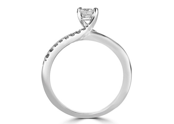 Prong Ayar Yuvarlak Kesim Pırlanta Yüzük, 0.46ct 5mm Pırlanta Solid Altın Yüzük