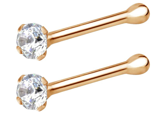 7mm 14k Altın Burun Halkası, Tahriş Edici Olmayan Burun Piercing Takı OEM