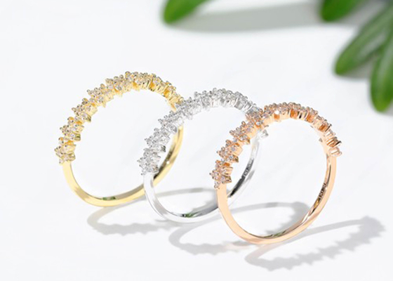 0.54ct Altın Yıldız Pırlanta Yüzük, 1.3mm 18k Altın Kadınlar Kız İçin Nişan Yüzüğü
