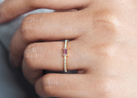 İnce Pırlanta 9K Altın Yüzük 0.20ct 2.5MM Genişlik Nişan Çatalı Ayar Tipi