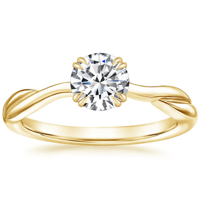 0.8ct Lab Grown Mozanit Yüzük 14K Sarı Altın Malzeme ODM OEM