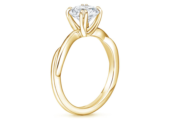 0.8ct Lab Grown Mozanit Yüzük 14K Sarı Altın Malzeme ODM OEM