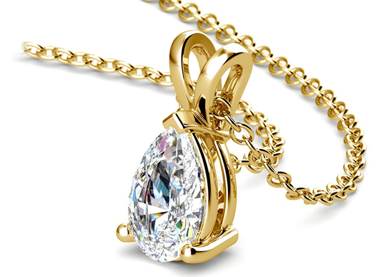 8×5mm Vintage Kolyeli Armut Kesim 0.84ct 14k Altın Kolye