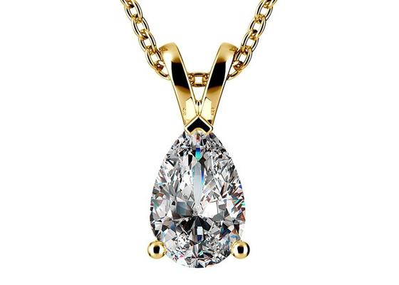 8×5mm Vintage Kolyeli Armut Kesim 0.84ct 14k Altın Kolye