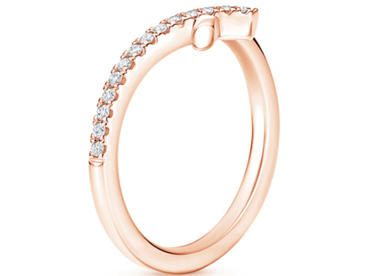 9K Rose Gold Mozanit Alyans 1.3mm 0.14Karat Yuvarlak Şekil