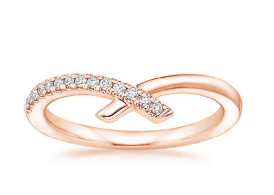 9K Rose Gold Mozanit Alyans 1.3mm 0.14Karat Yuvarlak Şekil