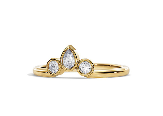 0.4CT V Şekilli Alyans, Nişan Yüzüğü, 2MM İstiflenebilir Pırlanta Yüzük OEM