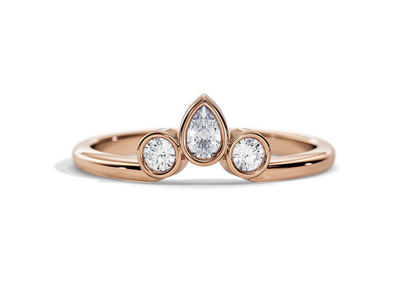 0.4CT V Şekilli Alyans, Nişan Yüzüğü, 2MM İstiflenebilir Pırlanta Yüzük OEM