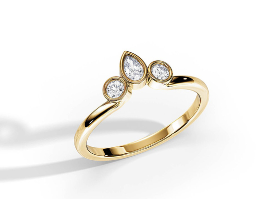 0.4CT V Şekilli Alyans, Nişan Yüzüğü, 2MM İstiflenebilir Pırlanta Yüzük OEM