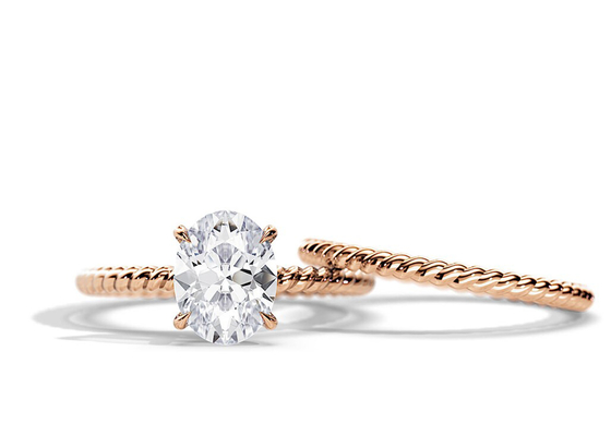 Oval kesim 9K Altın Yüzük 1.5ct 6×8MM Mozanit Tırnaklı Ayar Tipi