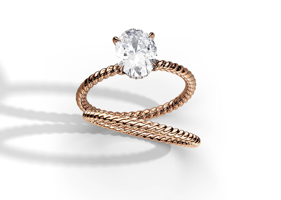 Oval kesim 9K Altın Yüzük 1.5ct 6×8MM Mozanit Tırnaklı Ayar Tipi