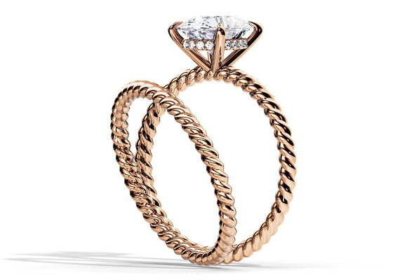 Oval kesim 9K Altın Yüzük 1.5ct 6×8MM Mozanit Tırnaklı Ayar Tipi