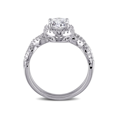 Oval Kesim 18 Ayar Beyaz Altın Pırlanta Alyans 0.92ct Kadınlar İçin Ağırlık ODM