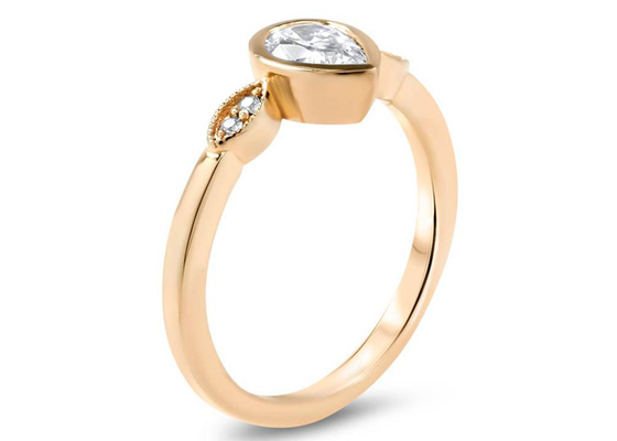 0.77karat 10k Altın Mozanit Yüzük, Altın Tektaş Nişan Yüzüğü 5×7mm Ebat
