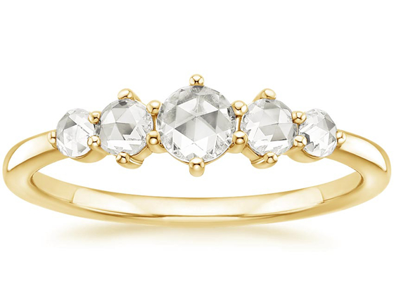 Farklı Boyutlu Gül Kesim Pırlanta Alyans, 0.49ct 4mm Pırlanta Yüzük