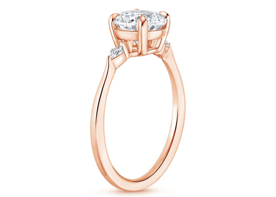 10K Rose Gold Oval Mozanit Alyans Dia OV7 × 9mm 2.1ct