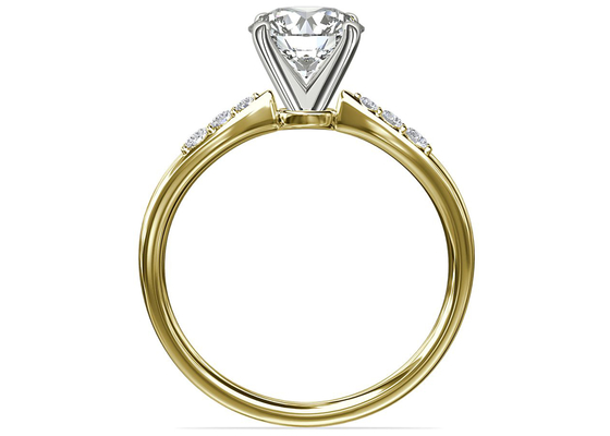 6MM 1.0ct Beyaz Mozanit Taşlı Yuvarlak Şekil 9K Gümüş Yüzük