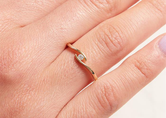 Tektaş 14 Ayar Sarı Altın Pırlanta Yüzük 1.5mm Yuvarlak Kesim 0.10ct Pırlantalı
