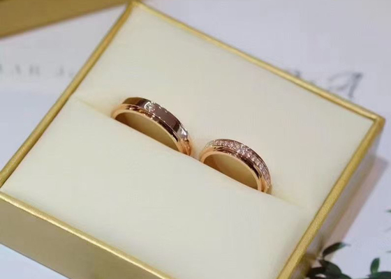 0.35ct Ağırlık Pırlanta ile 4mm genişlik 18K Som Altın Mücevher yüzük