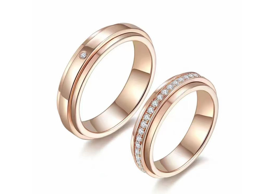 0.35ct Ağırlık Pırlanta ile 4mm genişlik 18K Som Altın Mücevher yüzük
