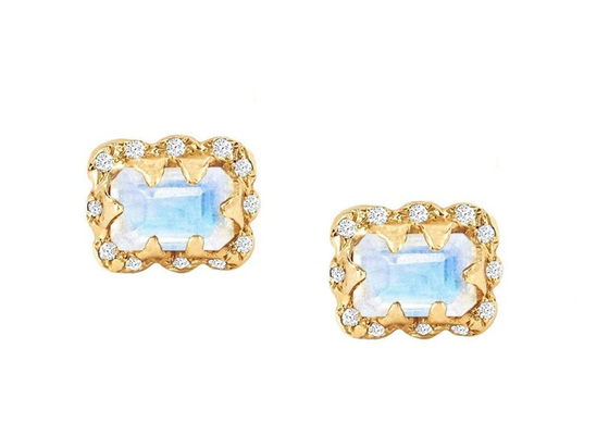 5×7MM Zümrüt Kesim Pırlanta Küpe Serpme Pırlantalı Hediyelik Eşya