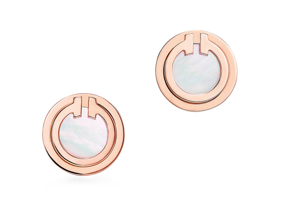 2.37g Rose Gold İnci Küpe Annesi, Sedef Saplama 9.65mm Boyut