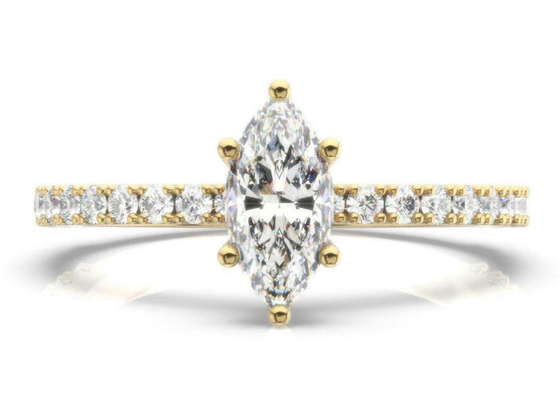 D VS1 18K Rose Gold Yüzük 2CT Ağırlık Nişan için Markiz Kesim