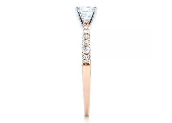 Pençe Ayarı Gül Altın Mozanit Alyanslar 5.5 MM boyutu OEM ODM