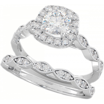 0.90CT Gelin Alyans Seti, Kare Pırlanta Alyans ODM