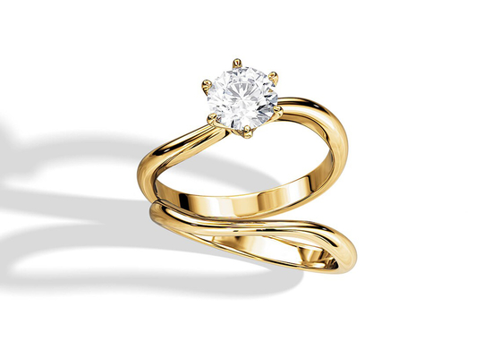 1.0CT 6.5mm Doğal elmas ile Tektaş Set Pırlanta Nişan Alyans