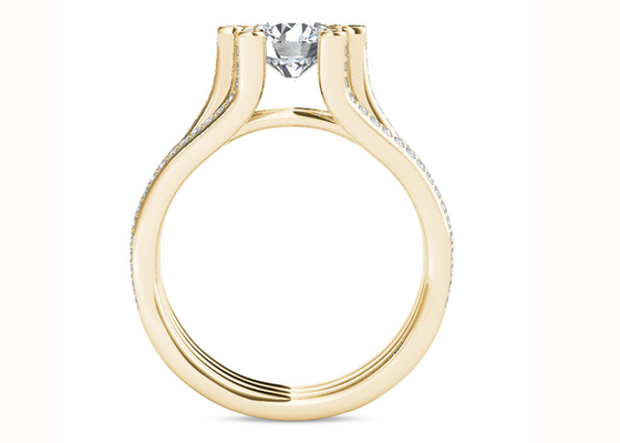 Sarı Altın 126 ADET Pırlanta Nişan Alyans 1.26CT Toplam Ağırlık